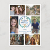 GELUKKIGE HANUKKAH Hand-getrokken Custom 6 FOTO Va Briefkaart (Voorkant)