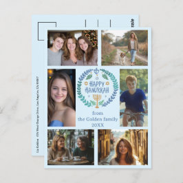 GELUKKIGE HANUKKAH Hand-getrokken Custom 6 FOTO Va Briefkaart