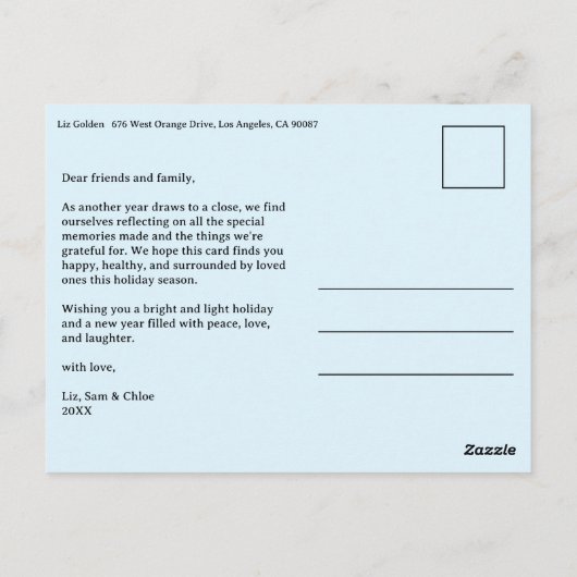 GELUKKIGE HANUKKAH Hand-getrokken Custom 6 FOTO Va Briefkaart (Achterkant)