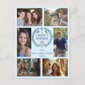 GELUKKIGE HANUKKAH Hand-getrokken Custom 6 FOTO Va Briefkaart (Voorkant)