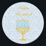 GELUKKIGE HANUKKAH Hebreeuwse  Stickers<br><div class="desc">HAPPY HANNUKAH Holiday Gift Stickers met Sterren van David, Menorah en Hebreeuwse Letters - Met een onmiskenbare stijlvolle stijl zijn deze unieke Chanoeka cadeau stickers perfect om tijdens de feestdagen glimlach op de gezichten van je vrienden en familie te brengen!!! Dit is een prachtig Chanoeka cadeau accessoire met een prachtige...</div>