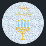 GELUKKIGE HANUKKAH Hebreeuwse  Stickers<br><div class="desc">HAPPY HANNUKAH Holiday Gift Stickers met Sterren van David, Menorah en Hebreeuwse Letters - Met een onmiskenbare stijlvolle stijl zijn deze unieke Chanoeka cadeau stickers perfect om tijdens de feestdagen glimlach op de gezichten van je vrienden en familie te brengen!!! Dit is een prachtig Chanoeka cadeau accessoire met een prachtige...</div>