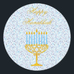GELUKKIGE HANUKKAH Hebreeuwse  Stickers<br><div class="desc">HAPPY HANNUKAH Holiday Gift Stickers met Sterren van David, Menorah en Hebreeuwse Letters - Met een onmiskenbare stijlvolle stijl zijn deze unieke Chanoeka cadeau stickers perfect om tijdens de feestdagen glimlach op de gezichten van je vrienden en familie te brengen!!! Dit is een prachtig Chanoeka cadeau accessoire met een prachtige...</div>