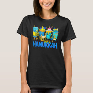 Gelukkige Hanukkah Koffie Latte  Menorah Joods Cha T-shirt