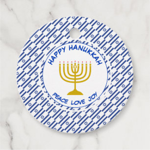 GELUKKIGE HANUKKAH Menorah gepersonaliseerde Israë Bedankjes Labels