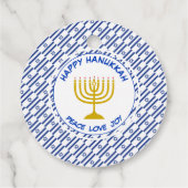 GELUKKIGE HANUKKAH Menorah gepersonaliseerde Israë Bedankjes Labels (Achterkant)