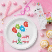 Gelukkige hart-verjaardag ballonnen papieren bordje (Feest)