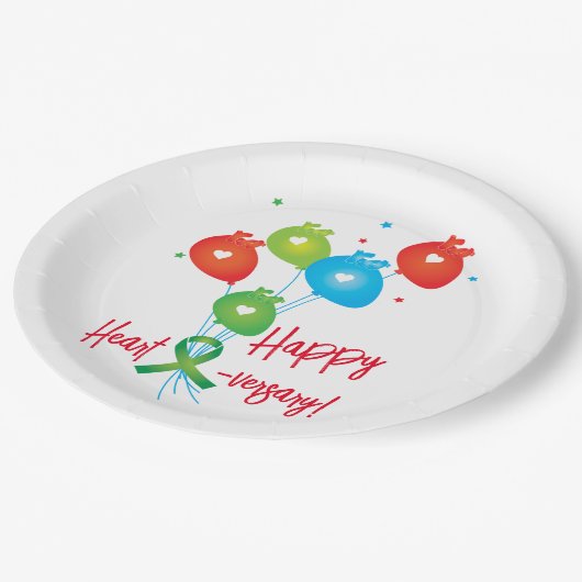 Gelukkige hart-verjaardag ballonnen papieren bordje (Gekanteld)