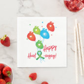 Gelukkige hart-verjaardag ballonnen servet (Insitu)