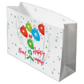 Gelukkige hart-verjaardag ballonnen transplantatie groot cadeauzakje (Achterkant Gekanteld)