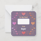 Gelukkige Hartendag Roze Iridiserende School Valen Notitiekaartje (Achterkant)