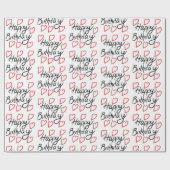 Gelukkige Hartjes Gelukkige Verjaardag Cadeaupapier (Vlak)