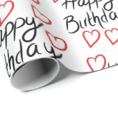 Gelukkige Hartjes Gelukkige Verjaardag Cadeaupapier (Rol Hoek)