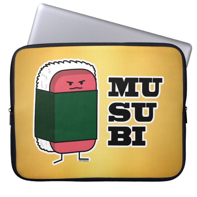 Gelukkige Hawaiiaanse Musubi Sushi Nori Laptop Sleeve (Voorkant)