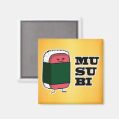 Gelukkige Hawaiiaanse Musubi Sushi Nori Magneet (Voorkant / Achterkant)