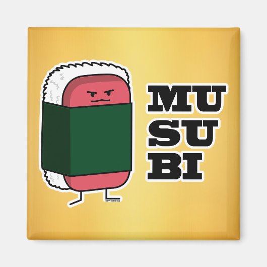 Gelukkige Hawaiiaanse Musubi Sushi Nori Magneet (Voorkant)