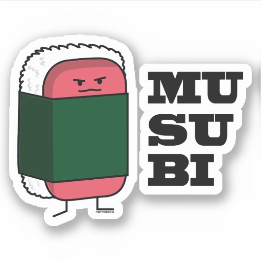 Gelukkige Hawaiiaanse Musubi Sushi Nori Sticker (Voorkant)