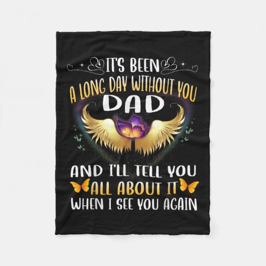 Gelukkige Hemelse Verjaardag Vader in de Hemel Mem Fleece Deken (Voorkant)