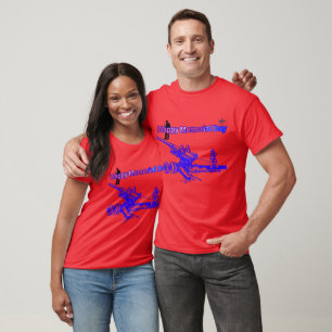 Gelukkige herdenkingsdag helder rood t-shirt