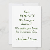 Gelukkige herdenkingsdag uitnodiging (Achterkant)