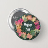 Gelukkige Herfst Bladeren Ronde Button 5,7 Cm (Voorkant /achterkant)