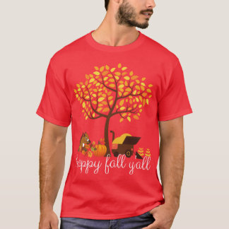 gelukkige herfst boom met vallende bladeren h t-shirt