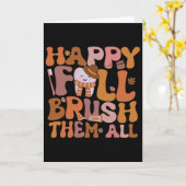 Gelukkige Herfst Borstel Ze Allemaal Kinder Tandar Kaart (Gele Bloem)