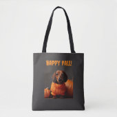 Gelukkige Herfst Dachshund Boodschappentas Tote Bag (Voorkant)