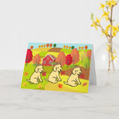 Gelukkige Herfst Gele Labrador Retriever Glimlache Kaart (Gele Bloem)