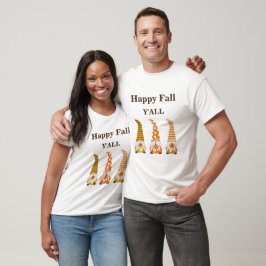 Gelukkige herfst Kabouters met pompoen en bladeren T-shirt