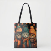 Gelukkige Herfst Katten Tote Bag (Voorkant)