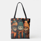 Gelukkige Herfst Katten Tote Bag (Achterkant)