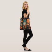 Gelukkige Herfst Katten Tote Bag (Op model)