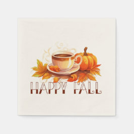 Gelukkige Herfst Koffie Pompoen Servet