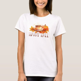 Gelukkige Herfst Koffie Pompoen T-shirt