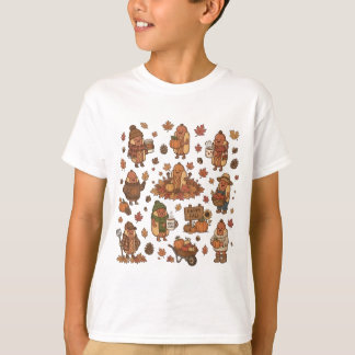 Gelukkige Herfst Lieve Warme Hotdog Pompoen Oogst T-shirt