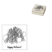 Gelukkige herfst pompoenen en maïs stengels rubberstempel (Gestempeld)