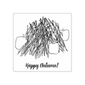 Gelukkige herfst pompoenen en maïs stengels rubberstempel (Afrduk)