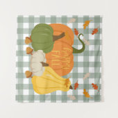 Gelukkige Herfst Pompoenen Wandkleed (Voorkant (horizontaal))