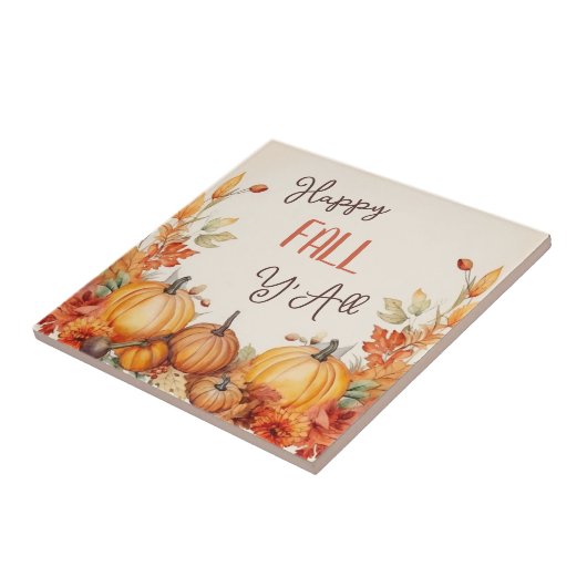 Gelukkige Herfst pompoenoogst Tegeltje (Zijkant)