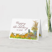 Gelukkige Herfst Verjaardag Pompoen Patch Black Cr Kaart (Voorkant)