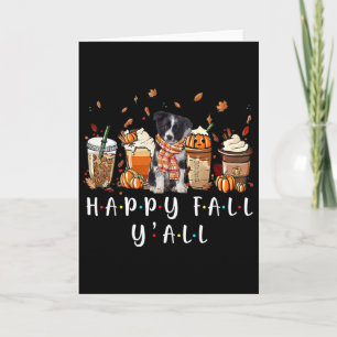 Gelukkige Herfst Y'all Border Collie Hond Koffie P Kaart