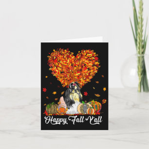 Gelukkige Herfst Y'all Grappige Shih Tzu Herfst Po Kaart