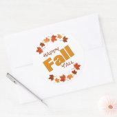 Gelukkige herfst Y'all groet herfst esdoorn blader Ronde Sticker (Envelop)