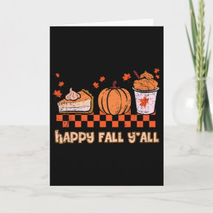 Gelukkige Herfst Yall Halloween Pompoentaart Herfs Kaart
