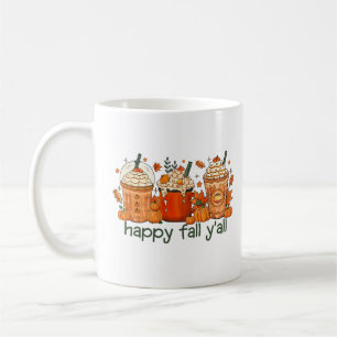 Gelukkige Herfst Y'all, herfst en pompoenkruid Koffiemok