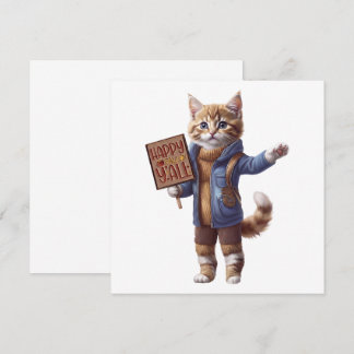 Gelukkige Herfst Y'all Herfst Kitten Uitnodiging