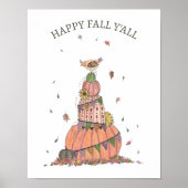 Gelukkige Herfst Y'all pompoenen en kip seizoensge Poster (Voorkant)