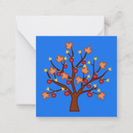 Gelukkige herfstboom notitiekaartje