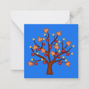 Gelukkige herfstboom notitiekaartje